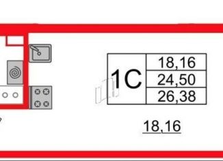 Квартира на продажу студия, 26.4 м2, Санкт-Петербург, ЖК Солнечный Город, проспект Будённого, 23к1