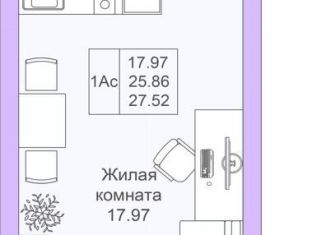 Продается квартира студия, 27.5 м2, Татарстан