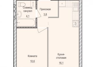 Продаю 1-комнатную квартиру, 34.6 м2, село Первомайский