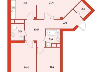 Продажа 3-комнатной квартиры, 92.2 м2, Дубна