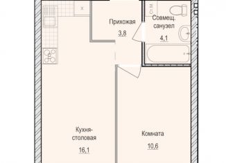 Продается однокомнатная квартира, 34.6 м2, село Первомайский