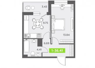 Продается однокомнатная квартира, 36 м2, Санкт-Петербург, ЖК Аквилон Залив