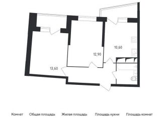 Продажа 2-комнатной квартиры, 50.4 м2, Санкт-Петербург, жилой комплекс Малая Охта, 3, ЖК Малая Охта