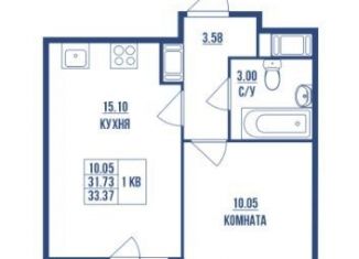 Продаю однокомнатную квартиру, 37 м2, Санкт-Петербург, проспект Маршала Жукова, муниципальный округ Красненькая Речка