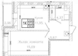 Продаю 1-комнатную квартиру, 37 м2, Новосибирск, ЖК На Шоссейной