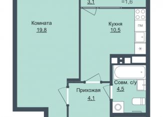 Продам 1-комнатную квартиру, 38.9 м2, Ижевск