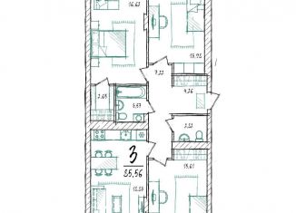 Продается трехкомнатная квартира, 85.6 м2, Тюмень, Калининский округ