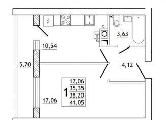 Продажа 1-комнатной квартиры, 41 м2, деревня Алтуховка, Олимпийская улица, 4