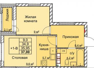 Продается 1-комнатная квартира, 36 м2, Нижний Новгород, переулок Профинтерна, ЖК Маяковский Парк