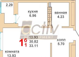 1-комнатная квартира на продажу, 33.1 м2, Верхняя Пышма, ЖК Тихий Центр-3, Красноармейская улица, 8