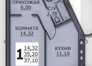 Продажа 1-комнатной квартиры, 37.2 м2, Кохма, Ивановская улица, 17В