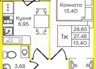 Продается однокомнатная квартира, 28.7 м2, деревня Скотное, Рождественская улица, 1к2, ЖК Ёлки Вилладж