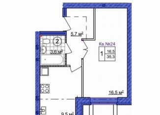 Продажа однокомнатной квартиры, 35.3 м2, Кострома, ЖК Европейский