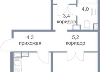 Продам двухкомнатную квартиру, 71.3 м2, деревня Голубое, ЖК Первый Зеленоградский