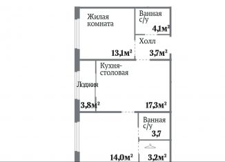 Продам двухкомнатную квартиру, 58.9 м2, Челябинск, Комсомольский проспект, 143, ЖК Ньютон