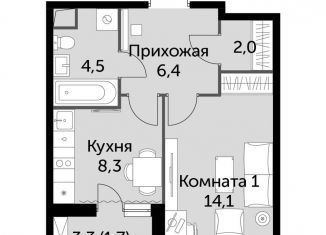 Продам 1-ком. квартиру, 37 м2, посёлок Развилка, ЖК Римский