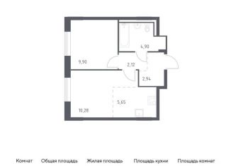 Продается двухкомнатная квартира, 35.8 м2, Ленинградская область, жилой комплекс Квартал Лаголово, 2