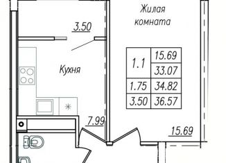 Продам 1-комнатную квартиру, 36.6 м2, Тамбов, Сабуровская улица, 1Бк1, Октябрьский район