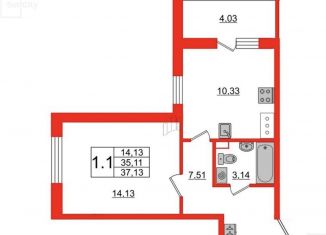 Продается 1-ком. квартира, 35.1 м2, Анапа, улица Лермонтова, 116к1, ЖК Солнечный город