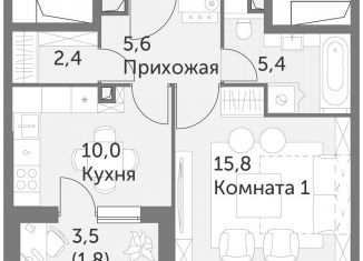 1-комнатная квартира на продажу, 41 м2, Москва, район Ростокино