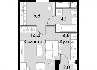 Продается квартира студия, 31.1 м2, посёлок Развилка, ЖК Римский