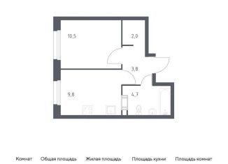 Однокомнатная квартира на продажу, 30.7 м2, деревня Столбово, проспект Куприна, 30к9