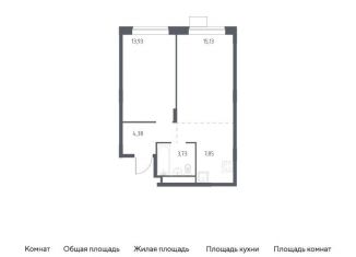 Двухкомнатная квартира на продажу, 45 м2, Московская область, жилой квартал Новоград Павлино, к34