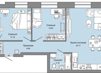 Трехкомнатная квартира на продажу, 74 м2, Ульяновск, ЖК Центрополис, жилой комплекс Центрополис, 5