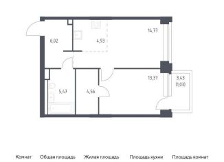 1-комнатная квартира на продажу, 50.2 м2, Москва, метро Кутузовская, жилой комплекс Нова, к3