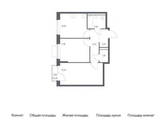 Продам 2-ком. квартиру, 50.6 м2, Московская область, жилой комплекс Новое Видное, 18.1