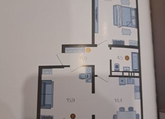 Продажа двухкомнатной квартиры, 61.7 м2, село Раздольное