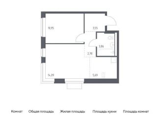 Продается 1-комнатная квартира, 40.9 м2, Московская область, жилой комплекс Новое Видное, 18.1