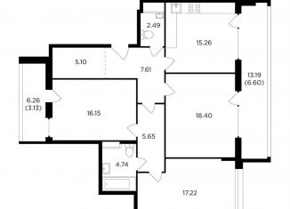 Продам трехкомнатную квартиру, 101.4 м2, Москва, улица Виктора Маслова, 2, метро Автозаводская