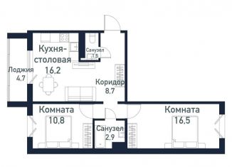 Продажа 2-комнатной квартиры, 56.5 м2, Челябинская область