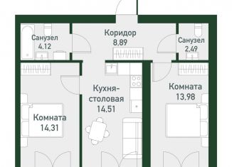 Продаю двухкомнатную квартиру, 58.6 м2, Екатеринбург, метро Чкаловская