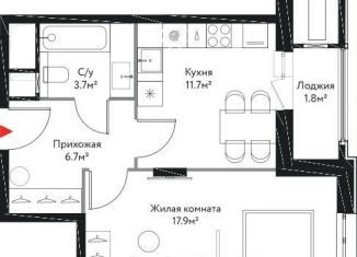 Продаю 1-комнатную квартиру, 41.8 м2, Москва, Краснобогатырская улица, 38к4, ЖК Большая Семёрка