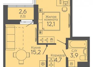 Продам однокомнатную квартиру, 37.2 м2, Екатеринбург, метро Ботаническая, Новосинарский бульвар, 6