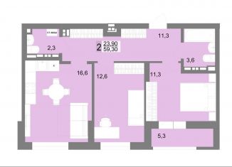 Продаю 2-комнатную квартиру, 59.3 м2, Екатеринбург, метро Площадь 1905 года