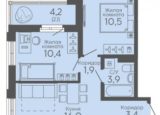 Продам 2-комнатную квартиру, 48.2 м2, Екатеринбург, Новосинарский бульвар, 6, метро Ботаническая
