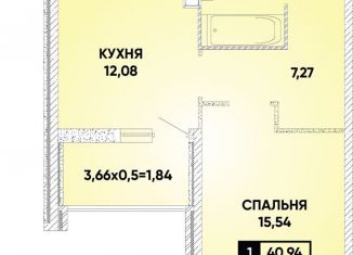 1-ком. квартира на продажу, 40.9 м2, Краснодар, микрорайон Губернский