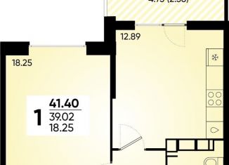 Однокомнатная квартира на продажу, 41.4 м2, Краснодар, микрорайон Губернский
