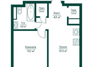 Продается 1-ком. квартира, 38.6 м2, Самара, метро Российская