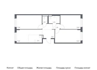 3-комнатная квартира на продажу, 80.2 м2, поселение Рязановское