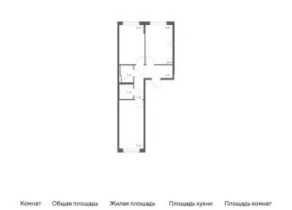Двухкомнатная квартира на продажу, 57.5 м2, поселение Рязановское