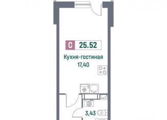 Продажа квартиры студии, 25.5 м2, Мурино