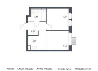2-ком. квартира на продажу, 34.3 м2, деревня Путилково