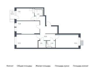 Продаю трехкомнатную квартиру, 82.7 м2, Московская область