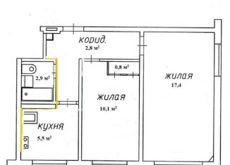 Двухкомнатная квартира на продажу, 43 м2, Иваново, улица Кудряшова, 109