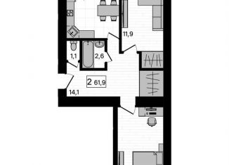 Продажа двухкомнатной квартиры, 61.9 м2, Амурская область