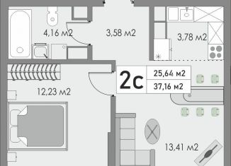 Продажа 2-комнатной квартиры, 37.2 м2, Оренбург, жилой комплекс Металлист, 7